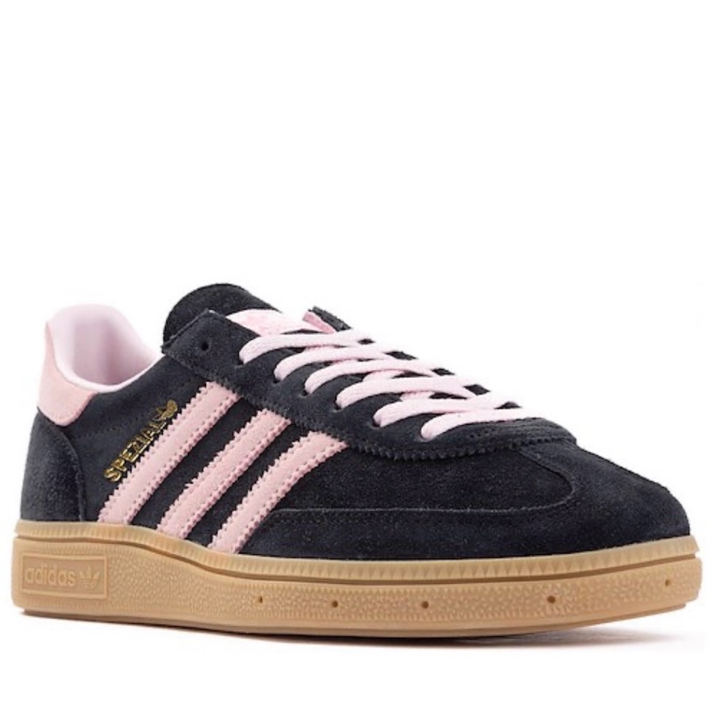 Adidas Spezial Black with Pink Stripes Size 6.5